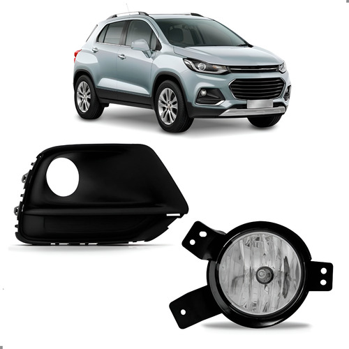 Moldura Milha Para Tracker 2017 A 2020 Farol Milha Direito Preto Direito