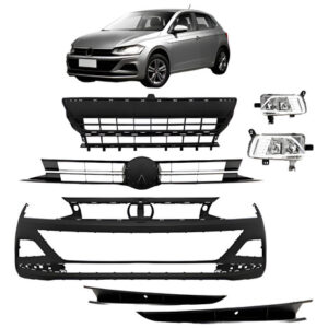 Kit Parachoque Virtus E Polo 2017 A 2020 C/farois Milha Novo Preto