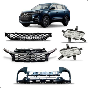 Kit Grade Central Para Tiggo 8 2021 A 2025 Com Par Milha Preto