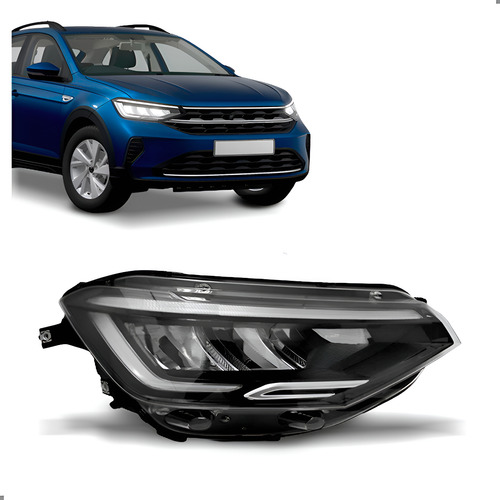 Farol Para Nivus 20 21 22 A 2024 Full Led C/ Reator 1ª Linha - Direito/passageiro