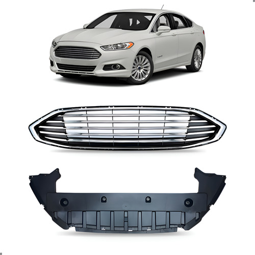 Kit Defletor E Grade Para Ford Fusion 2013 A 2016 Preto