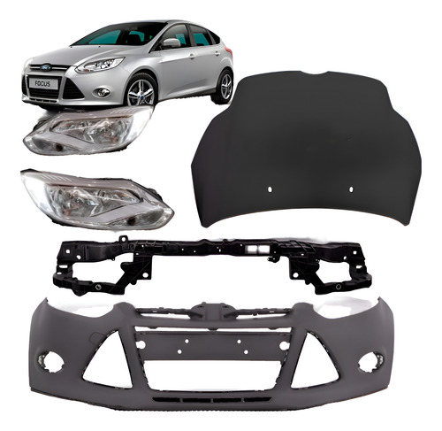 Kit Frente Capô E Parachoque Para Ford Focus 2014 2015