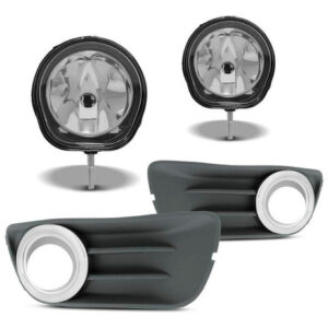 Kit Farol Auxiliar Palio G3 2011 À 2015 Economy Aro Cromado Transparente