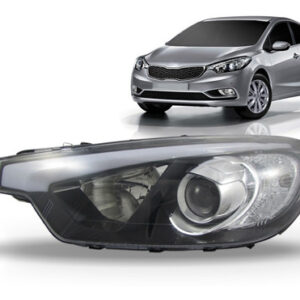 Farol Kia Cerato 14 15 2016 Sem Led Máscara Cromada 1ª Linha Esquerdo/motorista