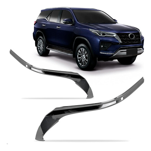 Par Friso Farol Dianteiro Hilux Sw4 2021 Até 2024 Cromado Preto