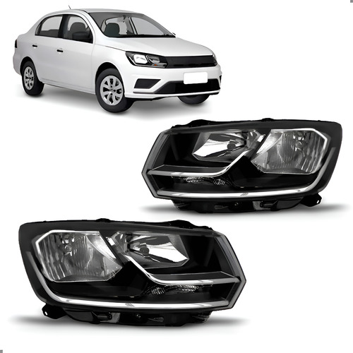 Par Farol Duplo Para Voyage 2018 A 2023 Friso Cromado Ambos Lados