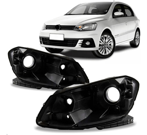 Par Carcaça Farol Vw Gol 2018 A 2023 Foco Simples Voyage G7