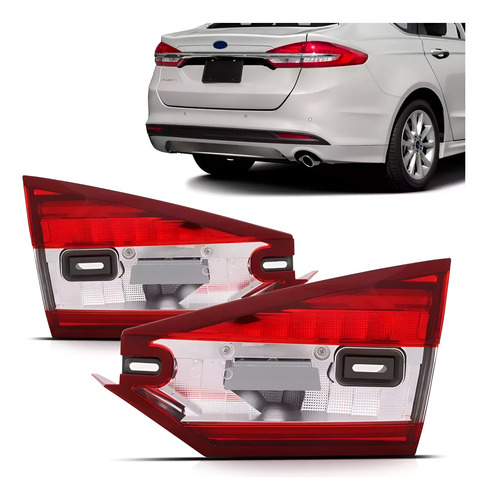 Par Sinaleira Traseira Para Ford Fusion Anos 17 A 2019 Mala Vermelho