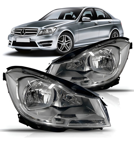 Par Farol Mercedes C180 C200 Ano 2012 2013 2014 Direito E Esquerdo