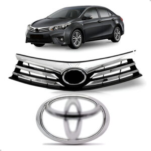 Kit Grade + Emblema Cromado Corolla 2014 2015 2016 2017 Preto