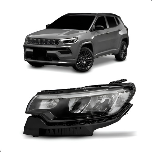 Farol Para Compass 22/25 Eletrico Motor Led Reator 1ª Linha - Esquerdo/motorista
