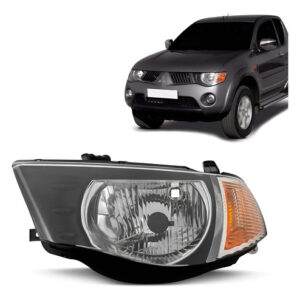 Farol L200 Triton C/ Pisca Ambar 2007 A 2010 1ª Linha - Esquerdo/motorista