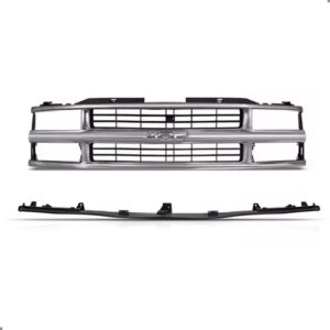 Kit Grade Silverado Cromada 1993 A 2004 Com Bigode Prata
