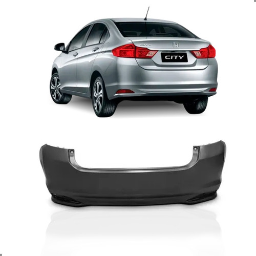 Parachoque Traseiro Para City 2015 A 2017 Cor Preta