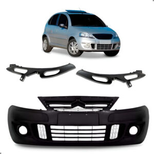 Parachoque Diant. Para Citroen C3 2008 A 2012 1a Linha Preto