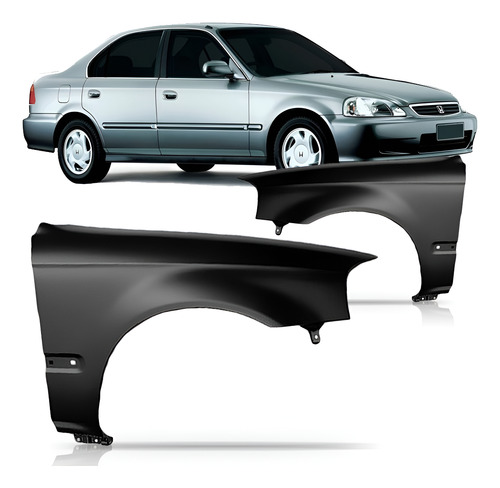 Par Paralama Honda Civic 1999 2000 Direito
