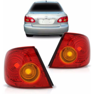 Par Lanterna Traseira Corolla 02 03 04 05 Canto Tricolor