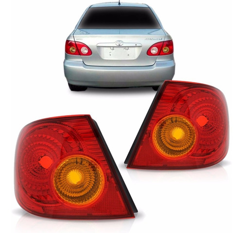Par Lanterna Traseira Corolla 02 03 04 05 Canto Tricolor