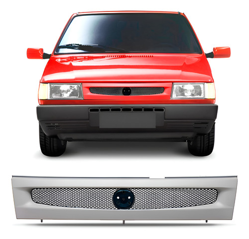Grade Radiador Uno Fire 2001 2002 2003 2004 1a Linha Cinza Primer