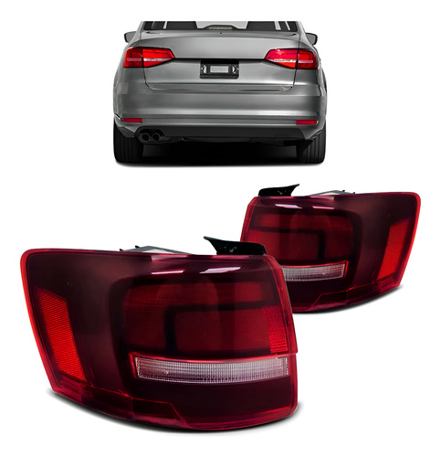 Par Lanterna Traseira Jetta 2015 2016 Fume Sem Led Canto Esquerdo