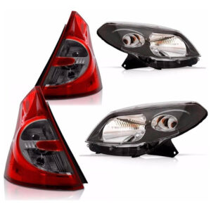 Kit Sinaleira Fumê Sandero 2007 A 2011 + Par Farol Negro