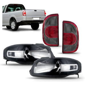 Kit Sinaleira + Farol Mascara Negra Saveiro Fume 2006 A 2009