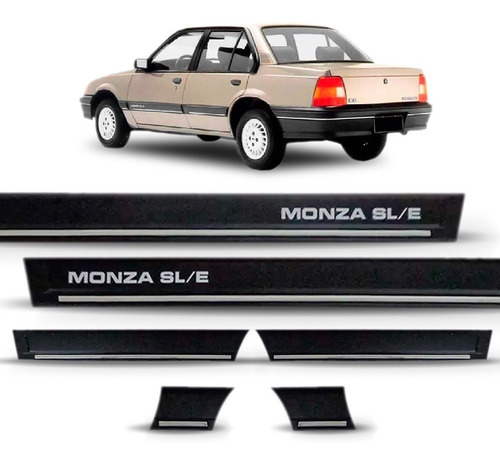 Kit Jogo Friso Lateral Para Monza Sle 1991 1992 93 4 Portas Preto