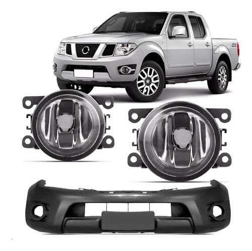 Kit Envolvente Diant C/ Kit Farol Milha Frontier 2013 A 2016 Preto