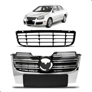 Kit Grade Para Jetta 2007 2008 2009 2010 Central E Inferior Preto