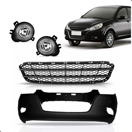 Kit Envolvente Jac J3 2011 2012 2013 Farol Milhas E Grades Preto