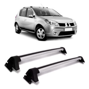 Rack De Teto Para Renault Sandero 2007 A 2023 Alumínio Prata Prata