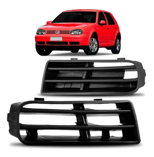 Par Tela Moldura Inferior Parachoque Dianteiro Golf 99 A 06. Preto