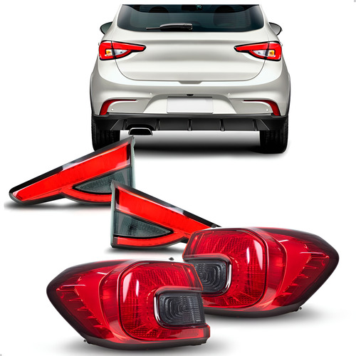 Kit Sinaleiras Para Fiat Argo Fumê 24 23 22 21 20 19 18 17 Vermelho
