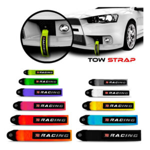 Tow Strap Hook Cinta Reboque Engate Parafusado Cor Verde Fluorescente