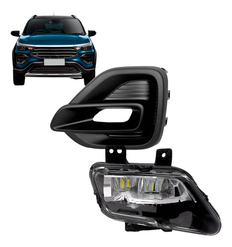 Farol Milha Moldura Para Fiat Pulse 2022 A 2025 Led Esquerdo Preto Esquerdo