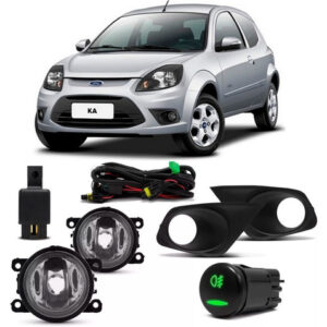 Kit Farol Milha Auxiliar Neblina Ka 2012 À 2014 Com Grade