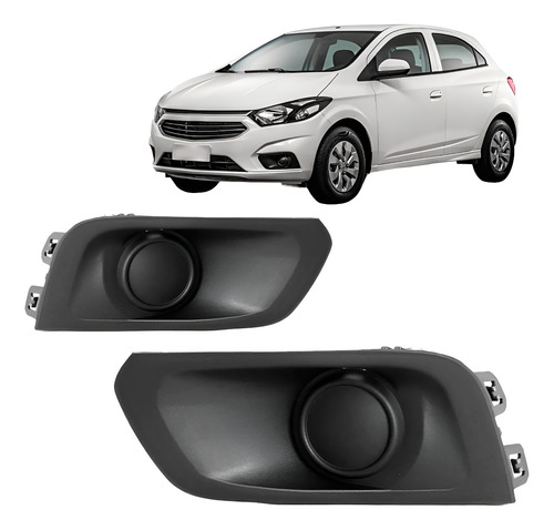 Par Moldura Milha Onix 2017 2018 2019 Sem Furo Preto