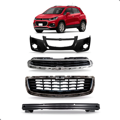 Kit Frente Para Tracker 2014 A 2016 Parachoque Grade E Alma Preto