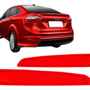 Par Sinaleira Do Parachoque Traseiro Fiesta 2014 2015 Vermelho