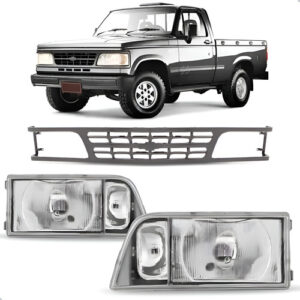 Kit Par Farol C/ Grade Central D20 1988 86 87 88 89 A 1992 Direito