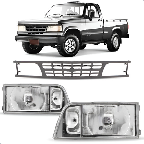 Kit Par Farol C/ Grade Central D20 1988 86 87 88 89 A 1992 Direito