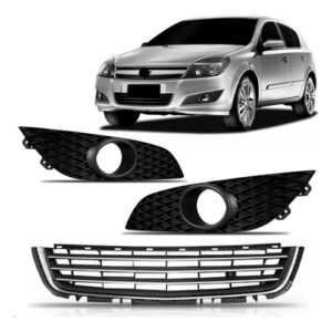 Kit Grade Inferior Friso Cromado E Molduras Vectra 10 A 2012 Preto