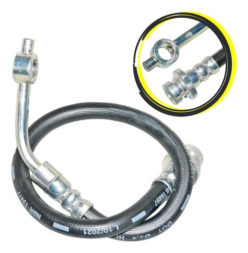 Flexivel Freio Dianteiro 450mm Frontier 02 Em Diante Direito