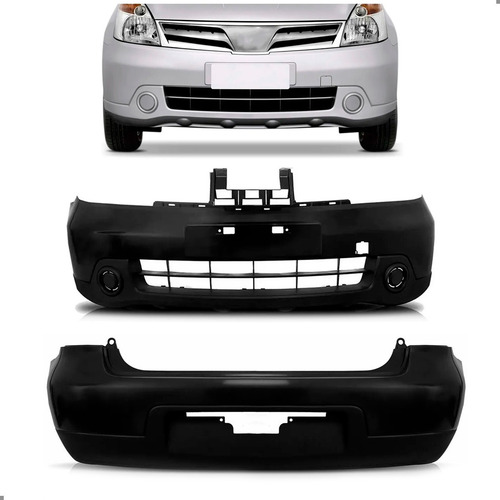 Par Parachoque Para Livina 2009 A 2014 Dianteiro E Traseiro Preto
