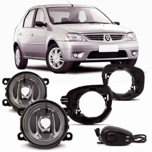 Kit Farol Auxiliar Sandero Logan 2007 À 2011 Com Suporte