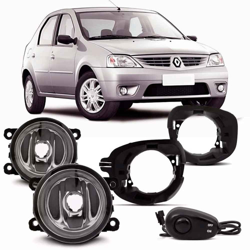 Kit Farol Auxiliar Sandero Logan 2007 À 2011 Com Suporte