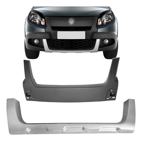 Moldura Acabameto Parachoque Sandero Stepway 2012 A 2014  Plástico Reforçado