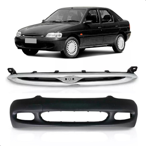 Kit Envolvente Para Escort Zetec 1997 A 2002 C/grade Cromada Preto