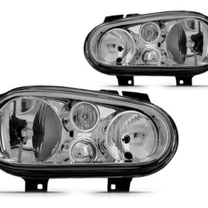 Par Farol Golf 1998 A 2006 Foco Duplo Sem Auxiliar Cromado