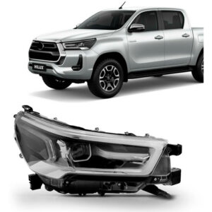 Farol Hilux Srv 2021 2022 C/ Led Aro Cinza 1ª Linha Direito/passageiro